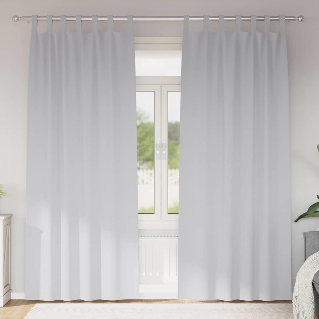 Tende Blackout con Anelli 2 pcs Grigio Chiaro 245 x 140 cm | homemem39