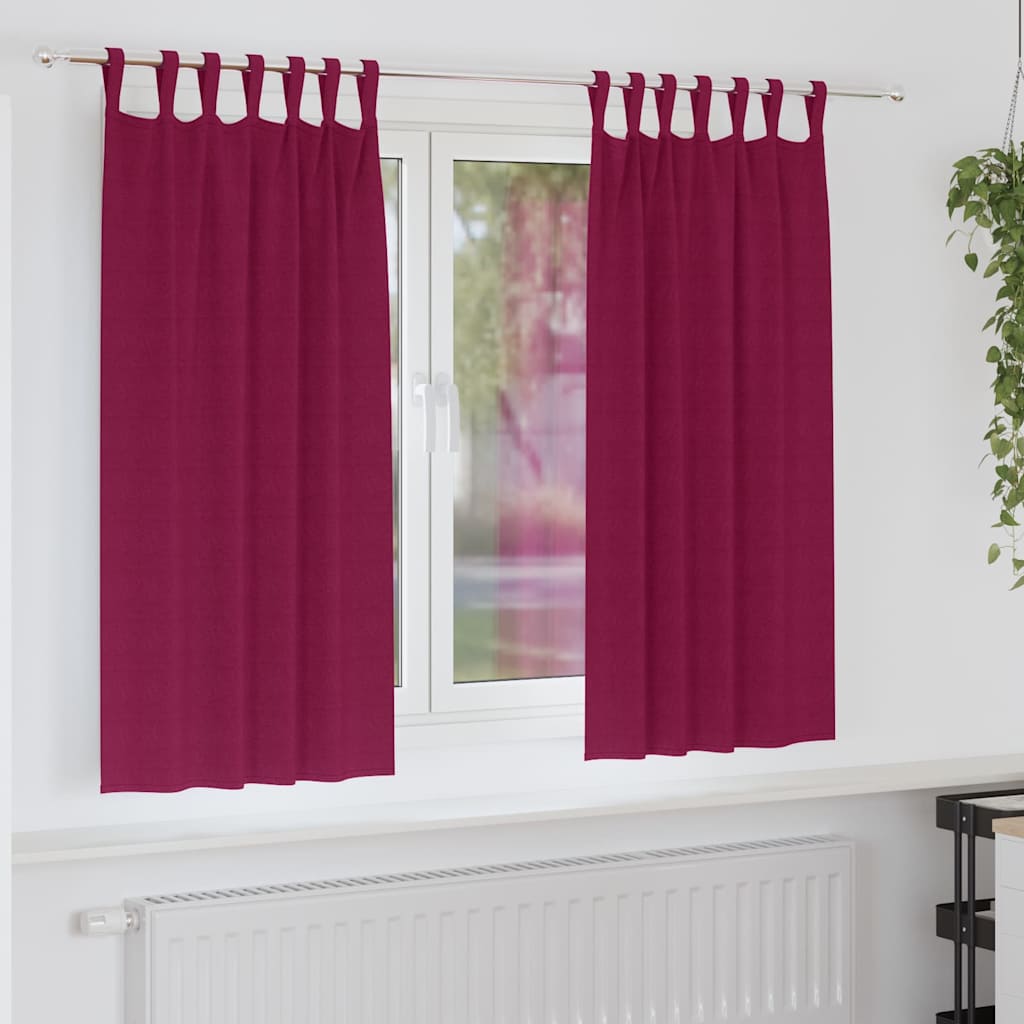 Tende Blackout con Anelli 2 pcs Rosso Vino 175 x 140 cm | homemem39