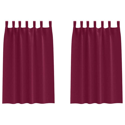 Tende Blackout con Anelli 2 pcs Rosso Vino 175 x 140 cm | homemem39