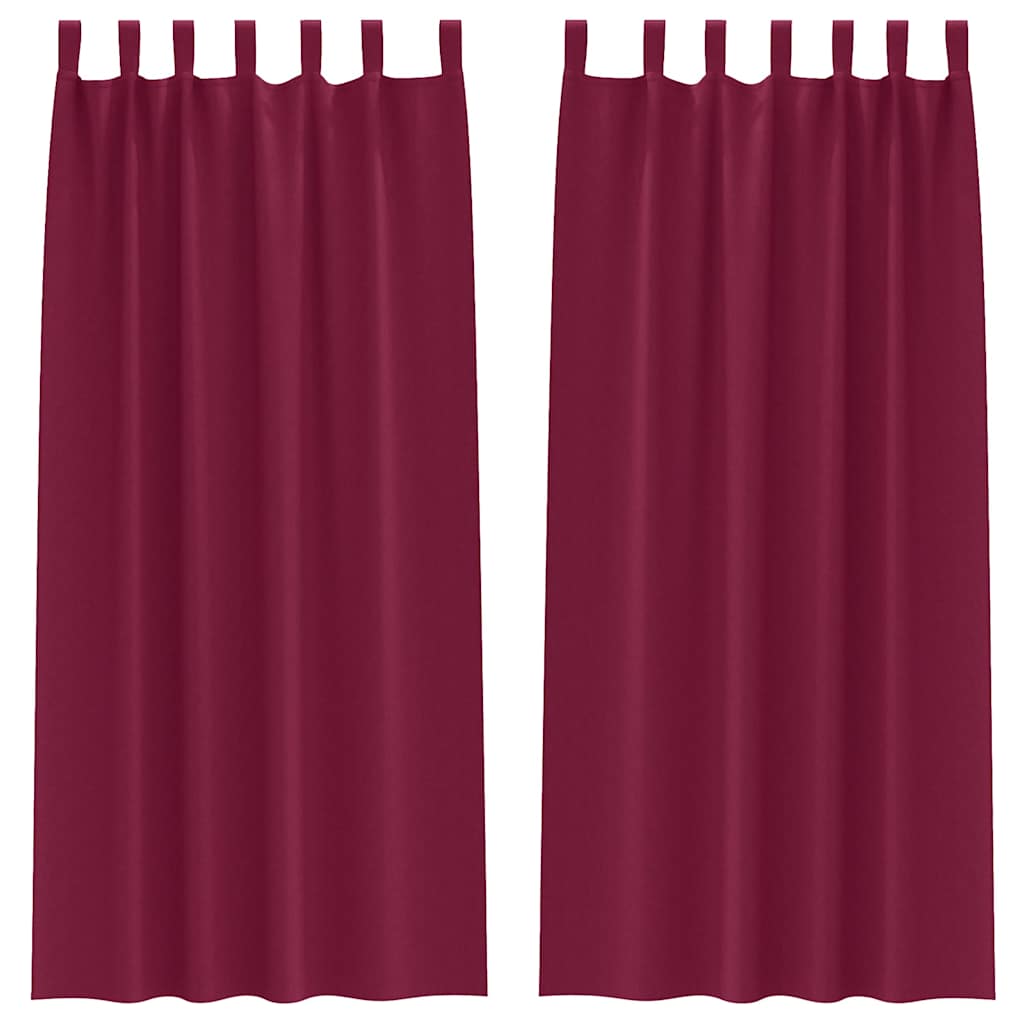 Tende Blackout con Anelli 2 pcs Rosso Vino 225 x 140 cm | homemem39