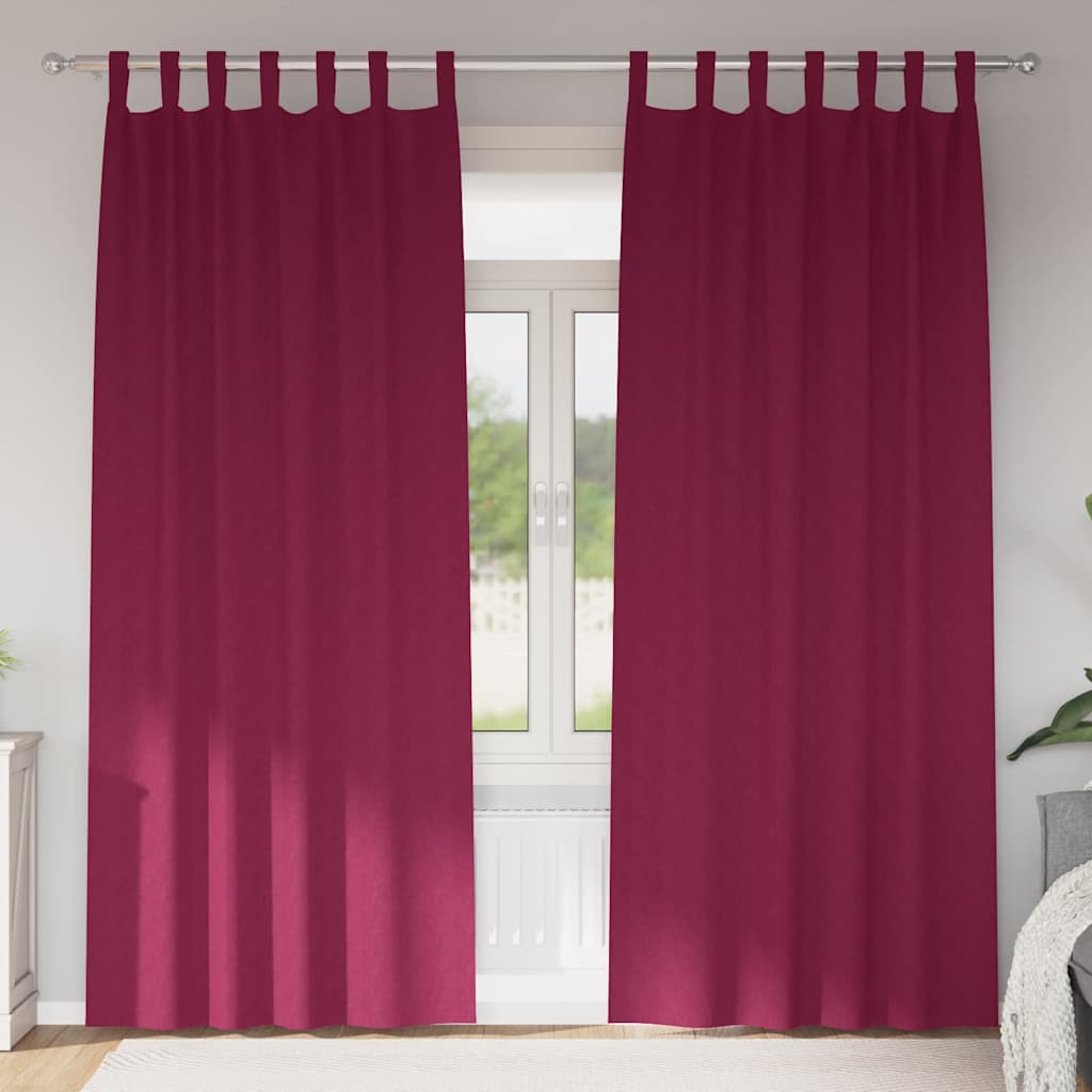 Tende Blackout con Anelli 2 pcs Rosso Vino 245 x 140 cm | homemem39