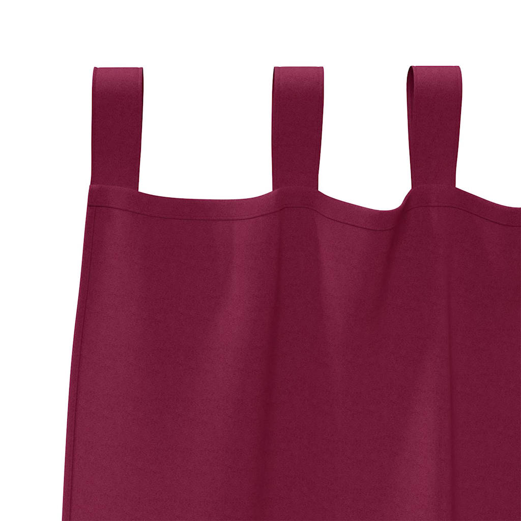Tende Blackout con Anelli 2 pcs Rosso Vino 260 x 140 cm | homemem39
