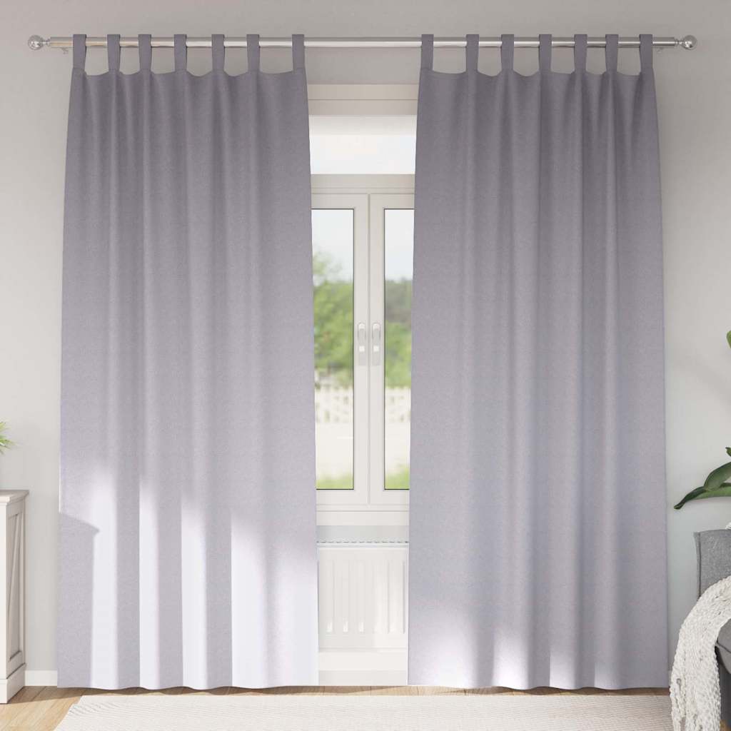 Tende Blackout con Anelli 2 pcs Grigio Metallico 260 x 140 cm | homemem39