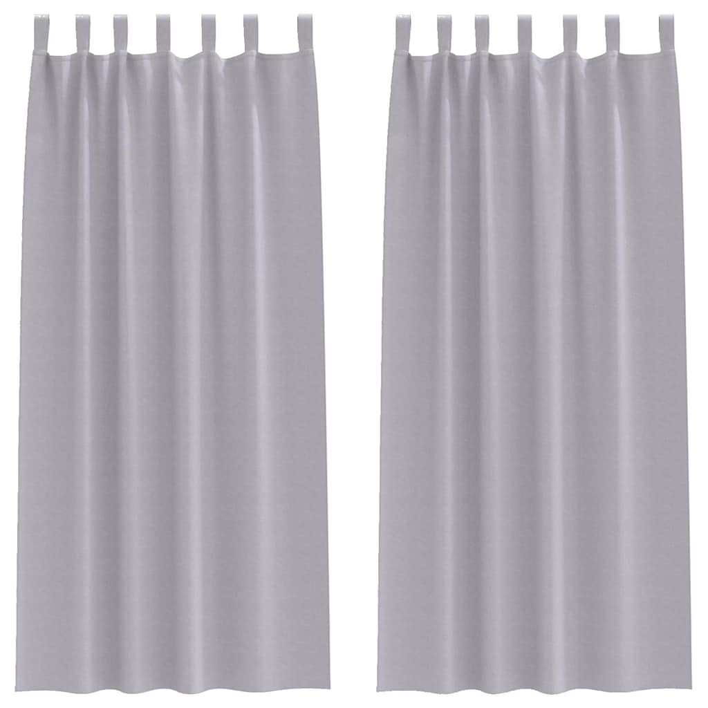Tende Blackout con Anelli 2 pcs Grigio Metallico 260 x 140 cm | homemem39