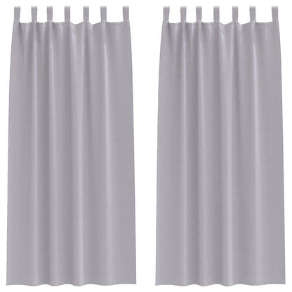 Tende Blackout con Anelli 2 pcs Grigio Metallico 260 x 140 cm | homemem39