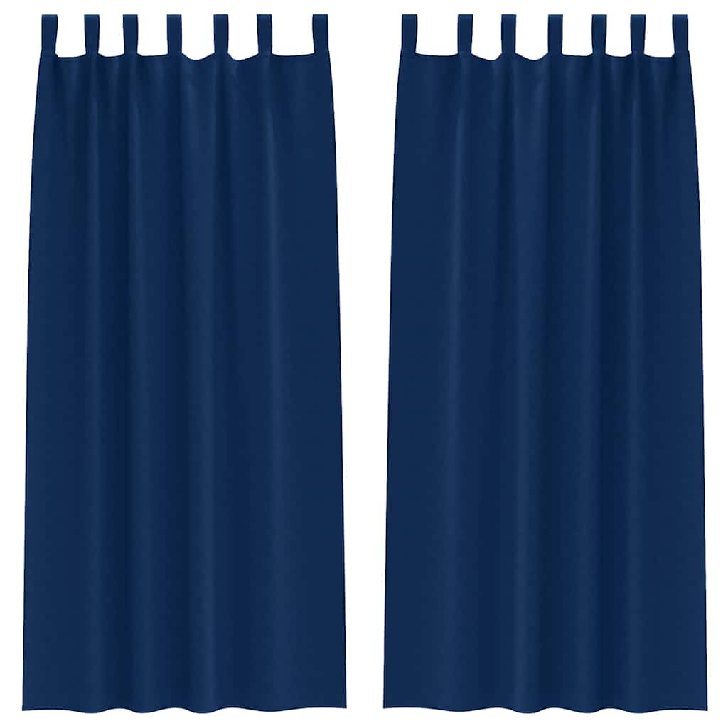 Tende Blackout con Anelli 2 pcs Blu Scuro 245 x 140 cm | homemem39