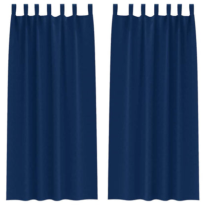 Tende Blackout con Anelli 2 pcs Blu Scuro 245 x 140 cm | homemem39