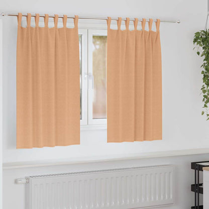Tende Blackout con Anelli 2 pcs Marrone Chiaro 140 x 140 cm | homemem39