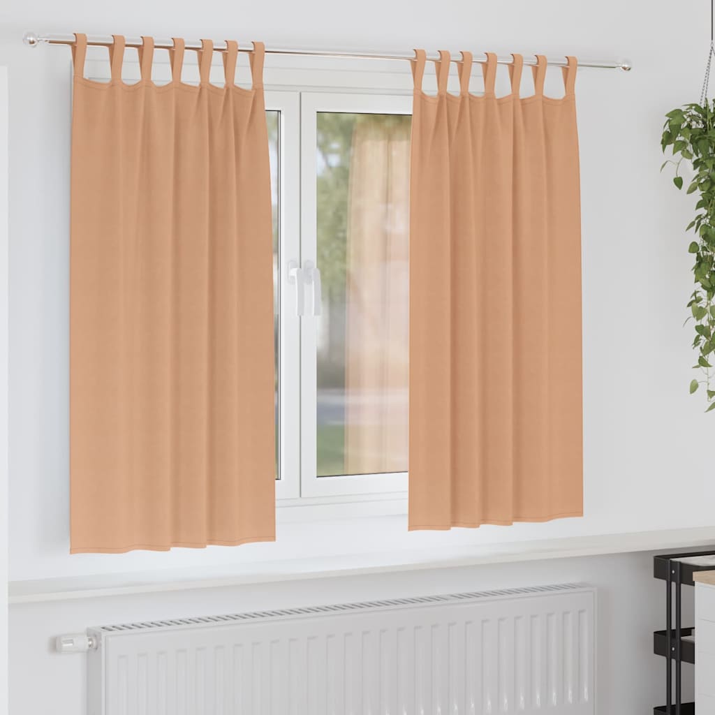 Tende Blackout con Anelli 2 pcs Marrone Chiaro 175 x 140 cm | homemem39