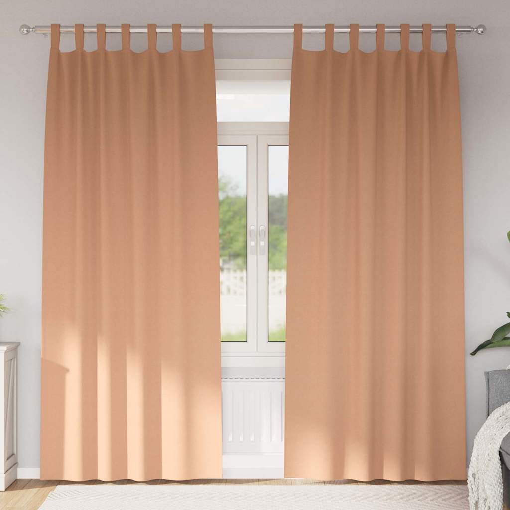 Tende Blackout con Anelli 2 pcs Marrone Chiaro 245 x 140 cm | homemem39