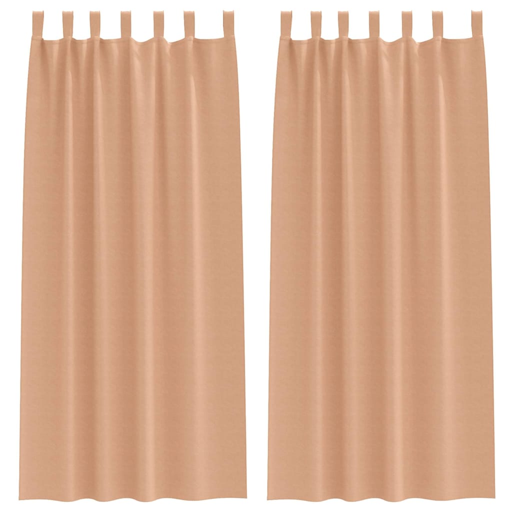 Tende Blackout con Anelli 2 pcs Marrone Chiaro 245 x 140 cm | homemem39