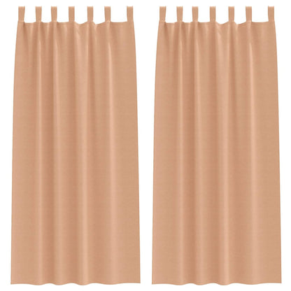 Tende Blackout con Anelli 2 pcs Marrone Chiaro 245 x 140 cm | homemem39