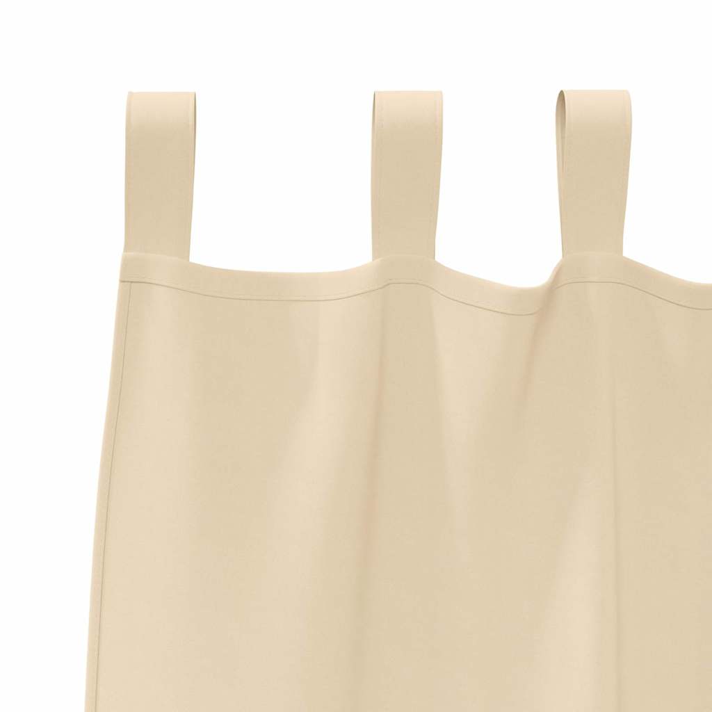 Tende Blackout con Anelli 2 pcs Crema 140 x 140 cm Poliestere | homemem39