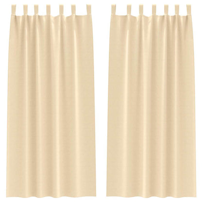 Tende Blackout con Anelli 2 pcs Crema 225 x 140 cm Poliestere | homemem39