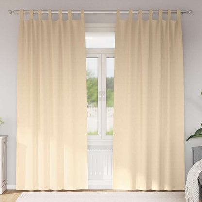 Tende Blackout con Anelli 2 pcs Crema 245 x 140 cm Poliestere | homemem39