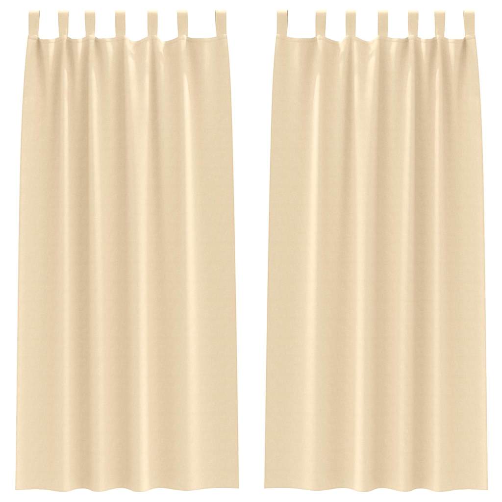 Tende Blackout con Anelli 2 pcs Crema 245 x 140 cm Poliestere | homemem39