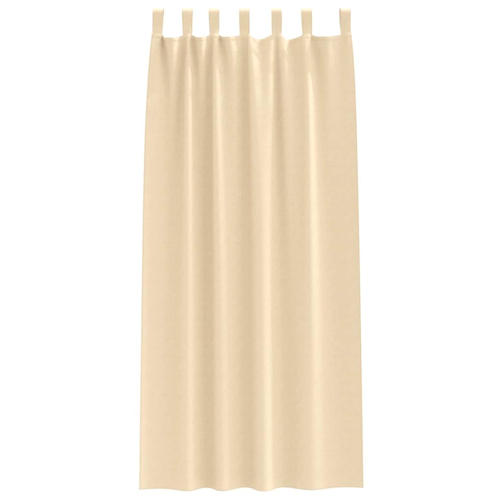 Tende Blackout con Anelli 2 pcs Crema 245 x 140 cm Poliestere | homemem39