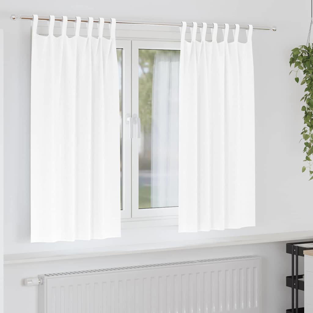 Tende Blackout con Anelli 2 pcs Bianco Puro 175 x 140 cm | homemem39
