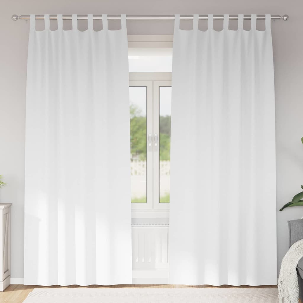 Tende Blackout con Anelli 2 pcs Bianco Puro 245 x 140 cm