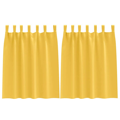 Tende Blackout con Anelli 2 pcs Giallo senape 140 x 140 cm | homemem39