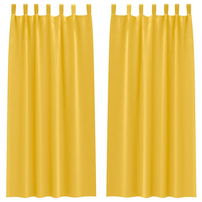 Tende Blackout con Anelli 2 pcs Giallo senape 225 x 140 cm | homemem39