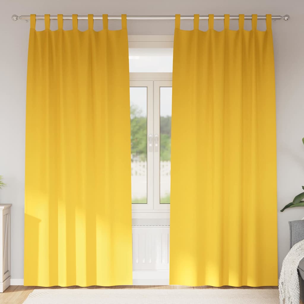 Tende Blackout con Anelli 2 pcs Giallo senape 260 x 140 cm | homemem39