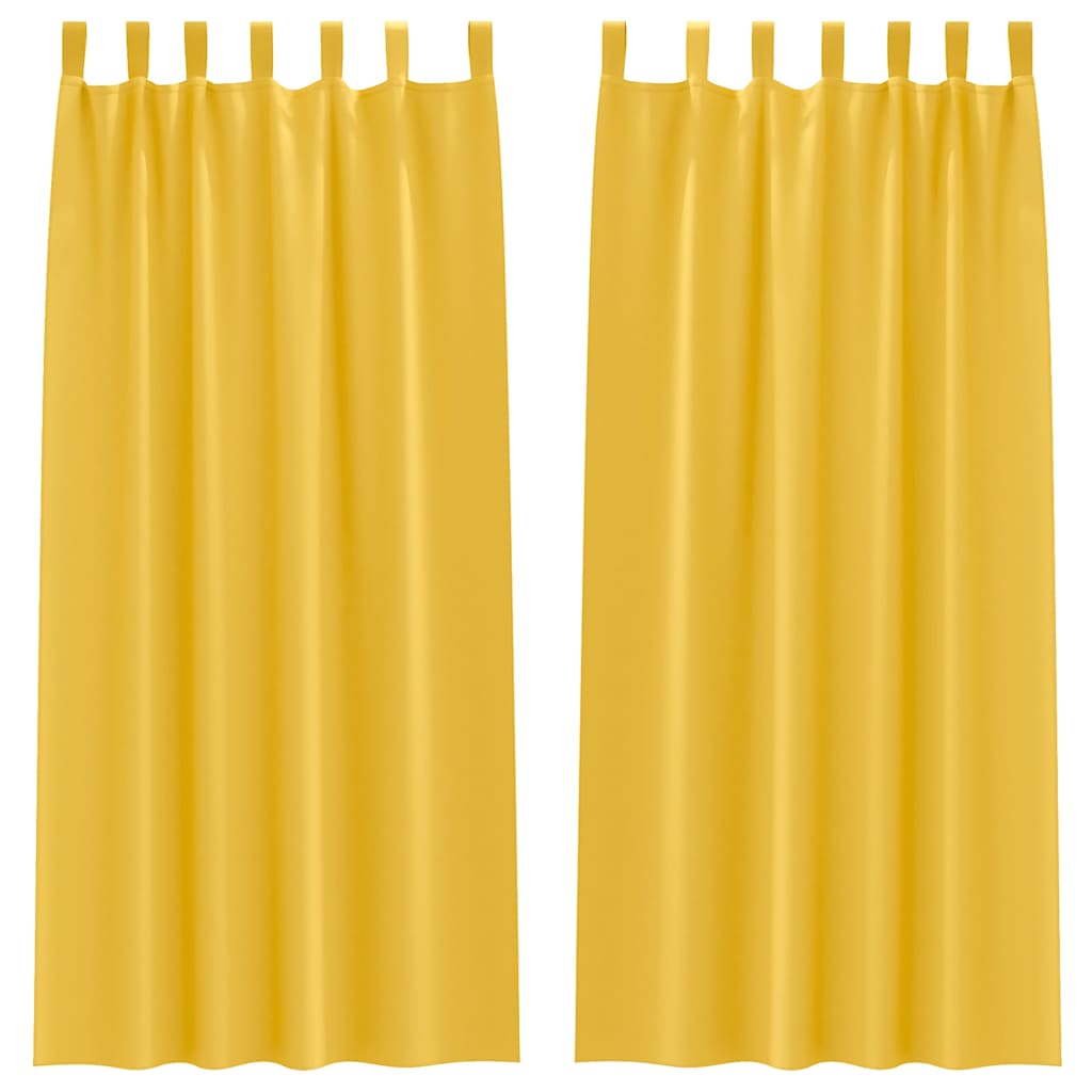 Tende Blackout con Anelli 2 pcs Giallo senape 260 x 140 cm | homemem39