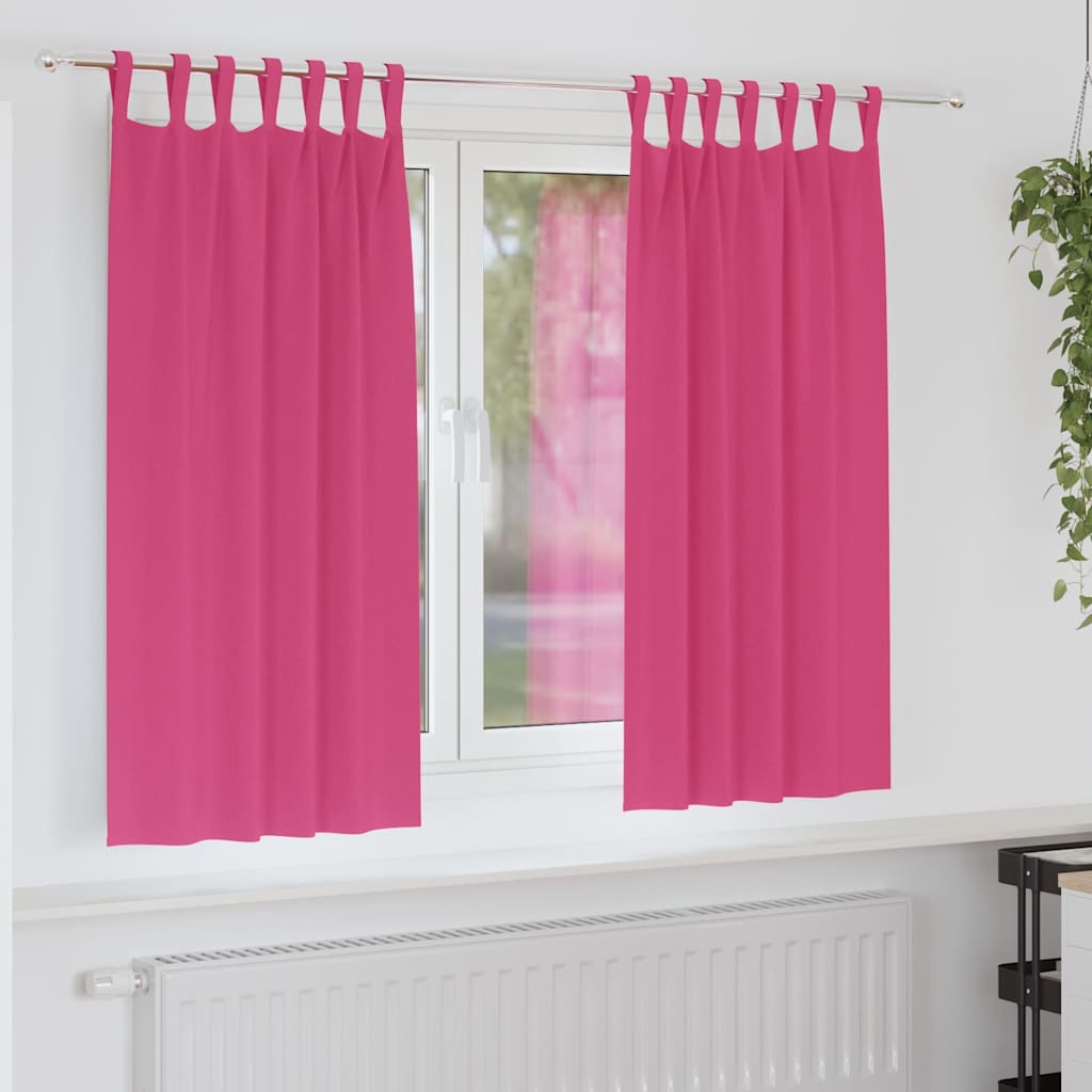 Tende Blackout con Anelli 2 pcs Rosa Vivo 175 x 140 cm | homemem39
