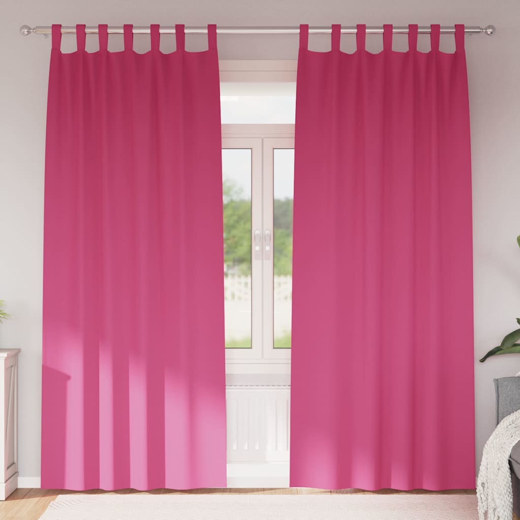 Tende Blackout con Anelli 2 pcs Rosa Vivo 225 x 140 cm | homemem39