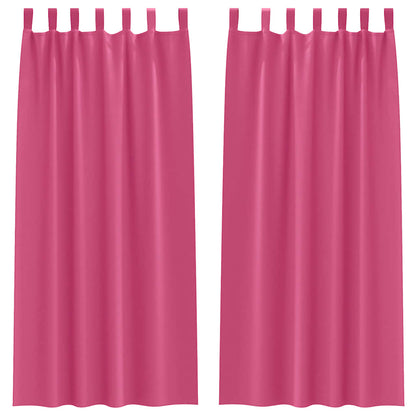 Tende Blackout con Anelli 2 pcs Rosa Vivo 260 x 140 cm | homemem39