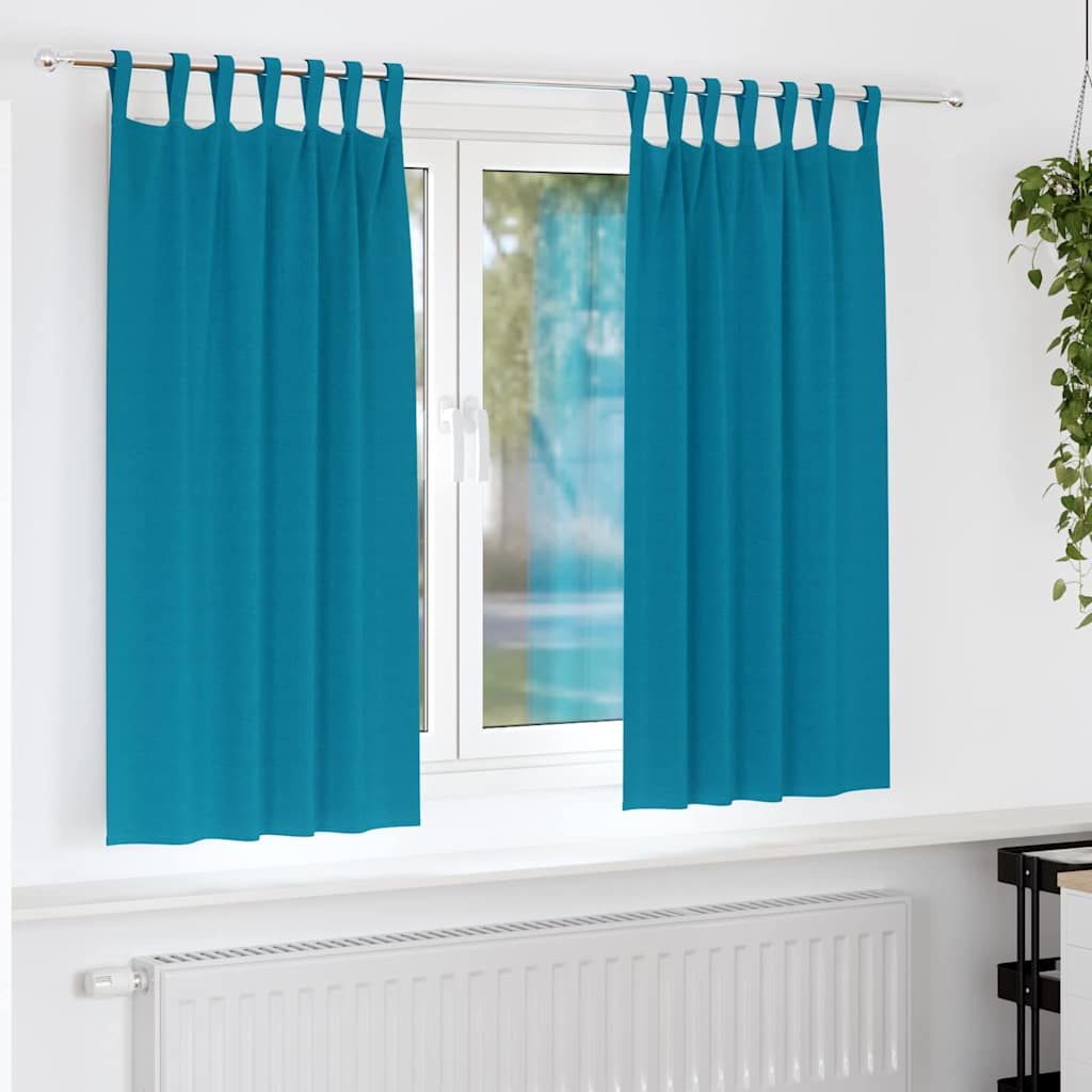 Tende Blackout con Anelli 2 pcs Turchese 175 x 140 cm | homemem39