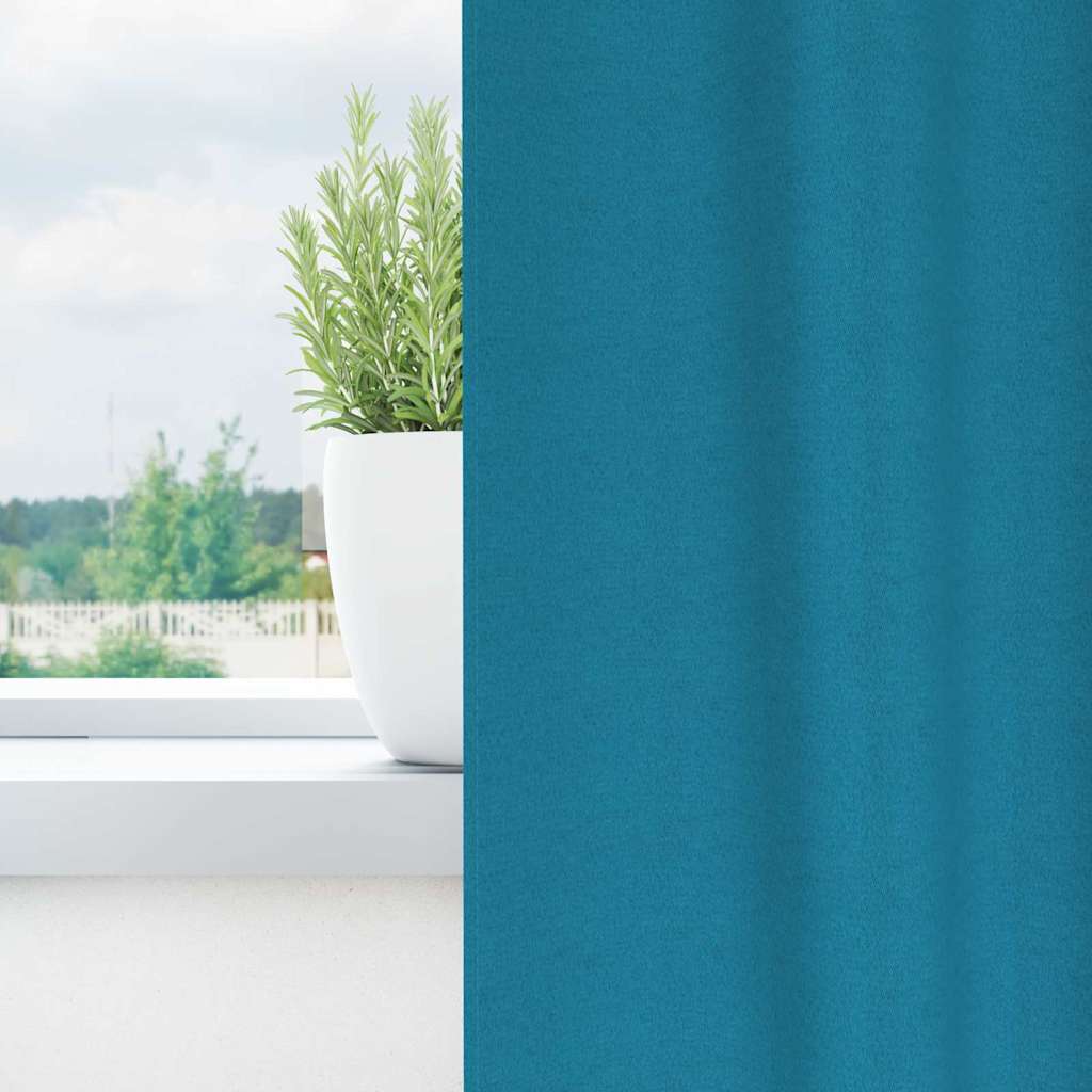 Tende Blackout con Anelli 2 pcs Turchese 260 x 140 cm | homemem39