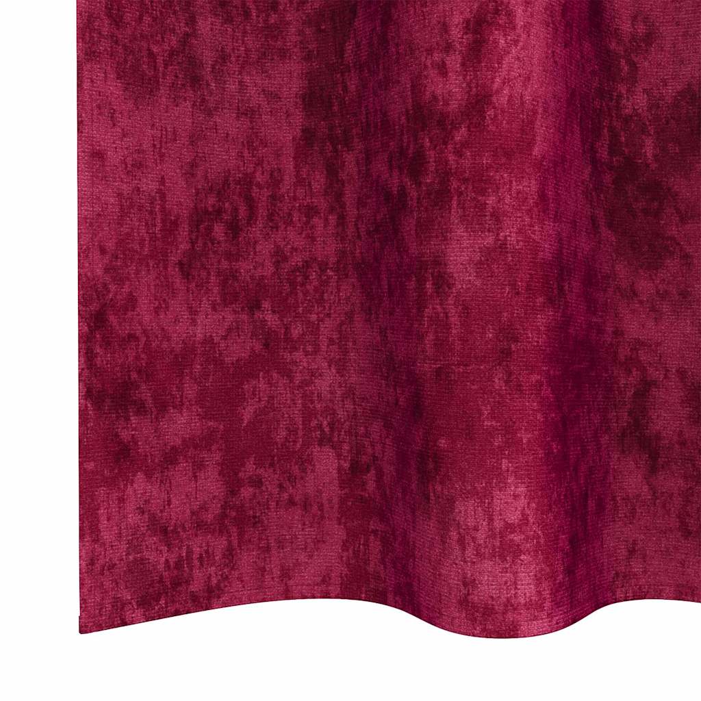 Tende in Velluto 2 pcs Rosso Vino 140 x 140 cm Velluto | homemem39