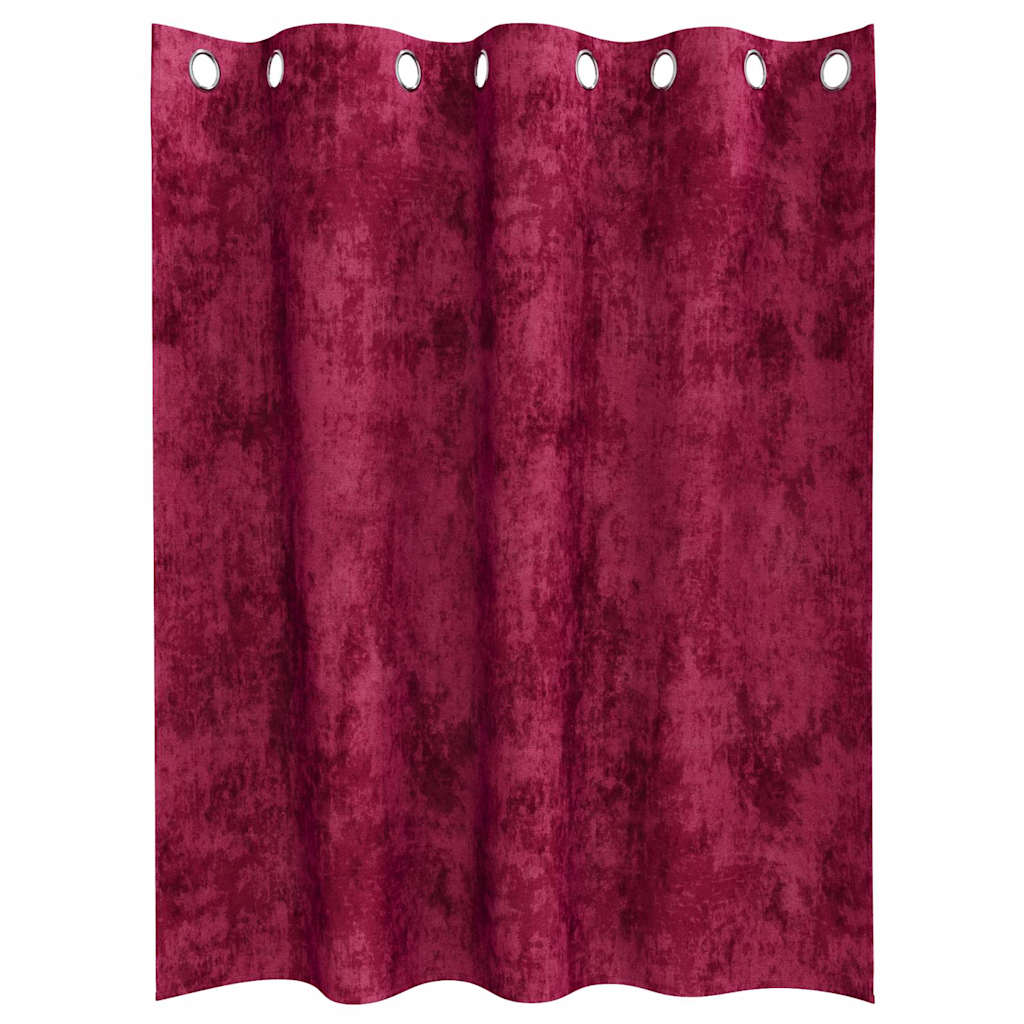 Tende in Velluto 2 pcs Rosso Vino 140 x 140 cm Velluto | homemem39