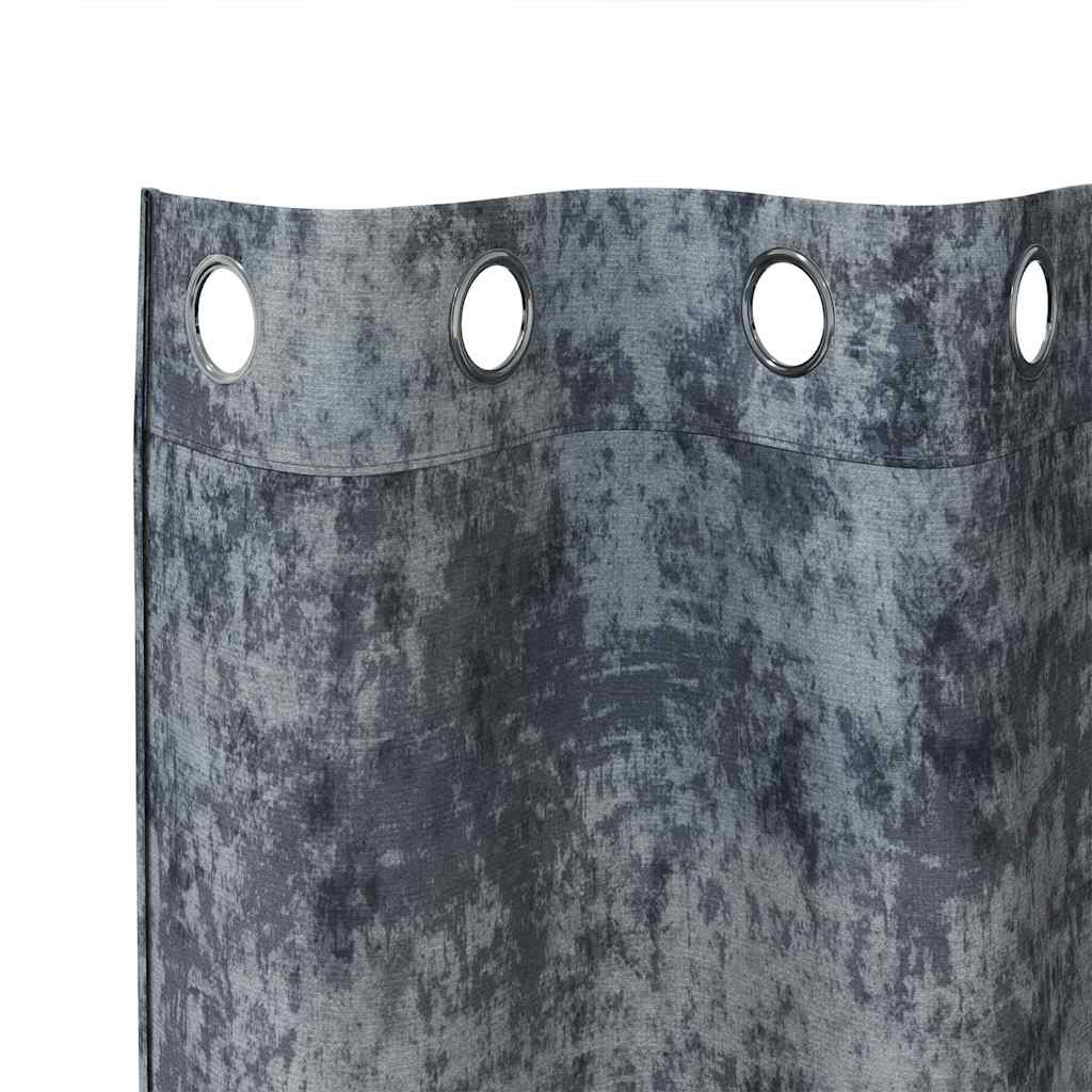 Tende in Velluto 2 pcs Grigio Argento 140 x 140 cm Velluto | homemem39