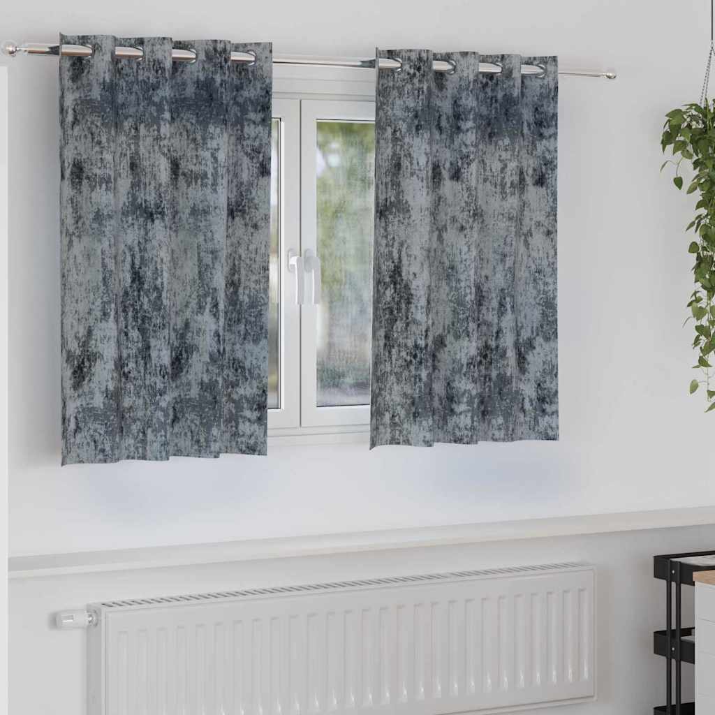 Tende in Velluto 2 pcs Grigio Argento 140 x 140 cm Velluto | homemem39
