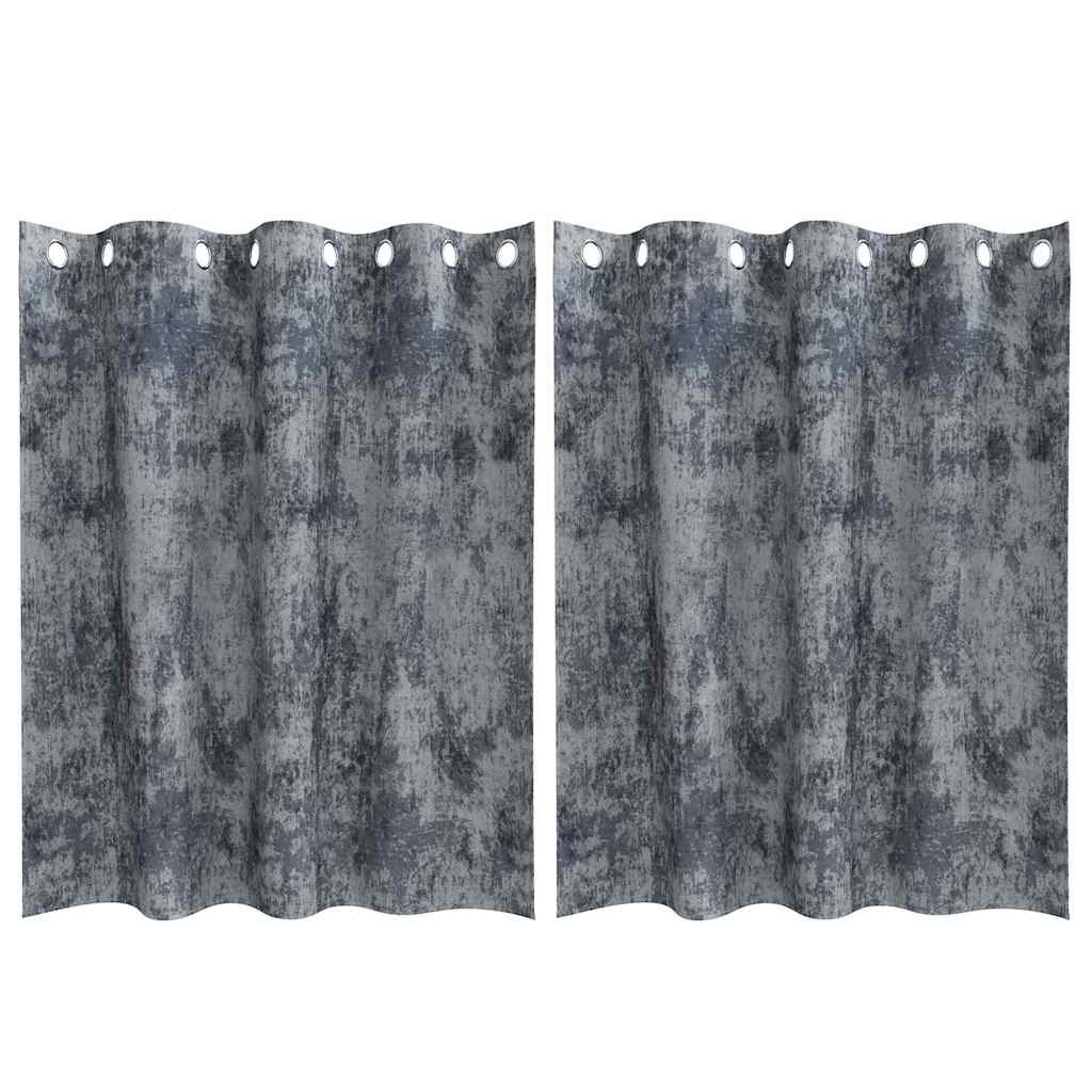 Tende in Velluto 2 pcs Grigio Argento 140 x 140 cm Velluto