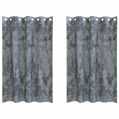 Tende in Velluto 2 pcs Grigio Argento 175 x 140 cm Velluto