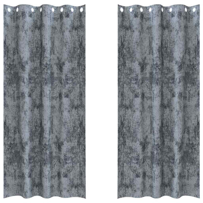 Tende in Velluto 2 pcs Grigio Argento 245 x 140 cm Velluto | homemem39