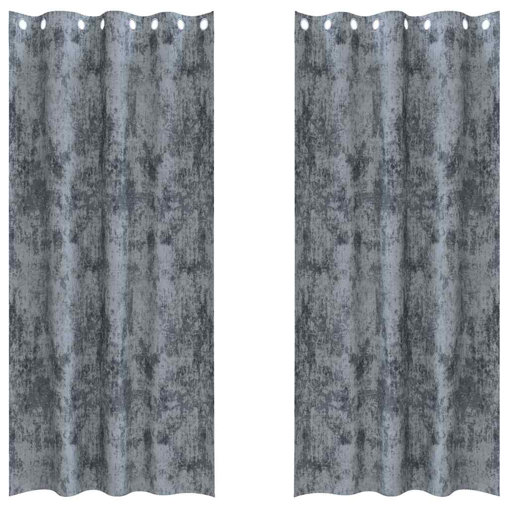 Tende in Velluto 2 pcs Grigio Argento 260 x 140 cm Velluto | homemem39