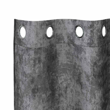 Tende in Velluto con tende 2 pcs Grigio 140 x 140 cm Velluto | homemem39
