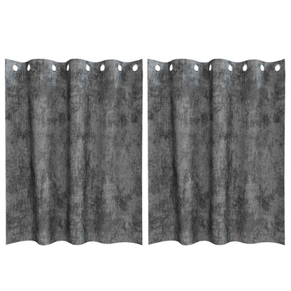 Tende in Velluto con tende 2 pcs Grigio 140 x 140 cm Velluto | homemem39