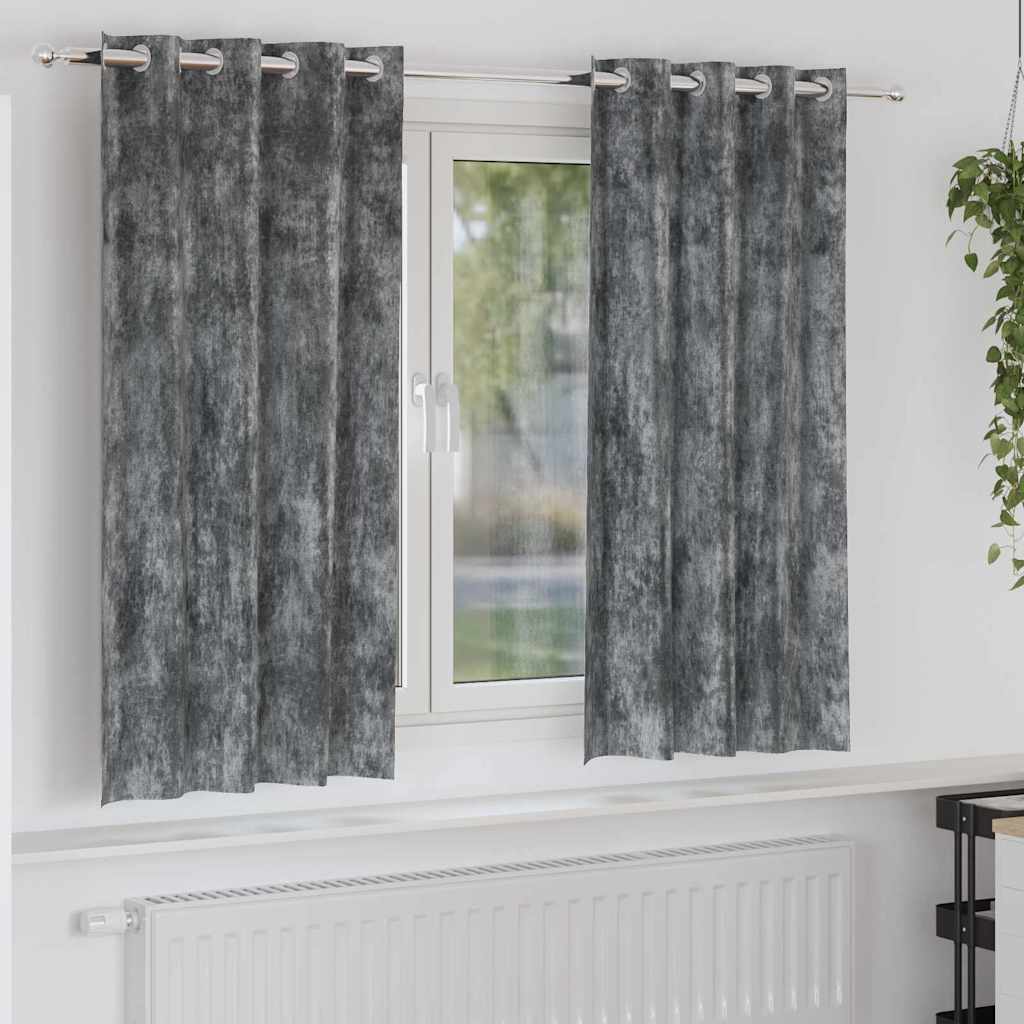 Tende in Velluto con tende 2 pcs Grigio 175 x 140 cm Velluto | homemem39