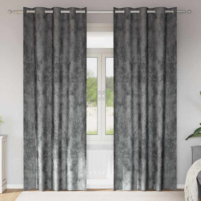 Tende in Velluto con tende 2 pcs Grigio 225 x 140 cm Velluto | homemem39