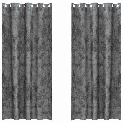 Tende in Velluto con tende 2 pcs Grigio 245 x 140 cm Velluto | homemem39