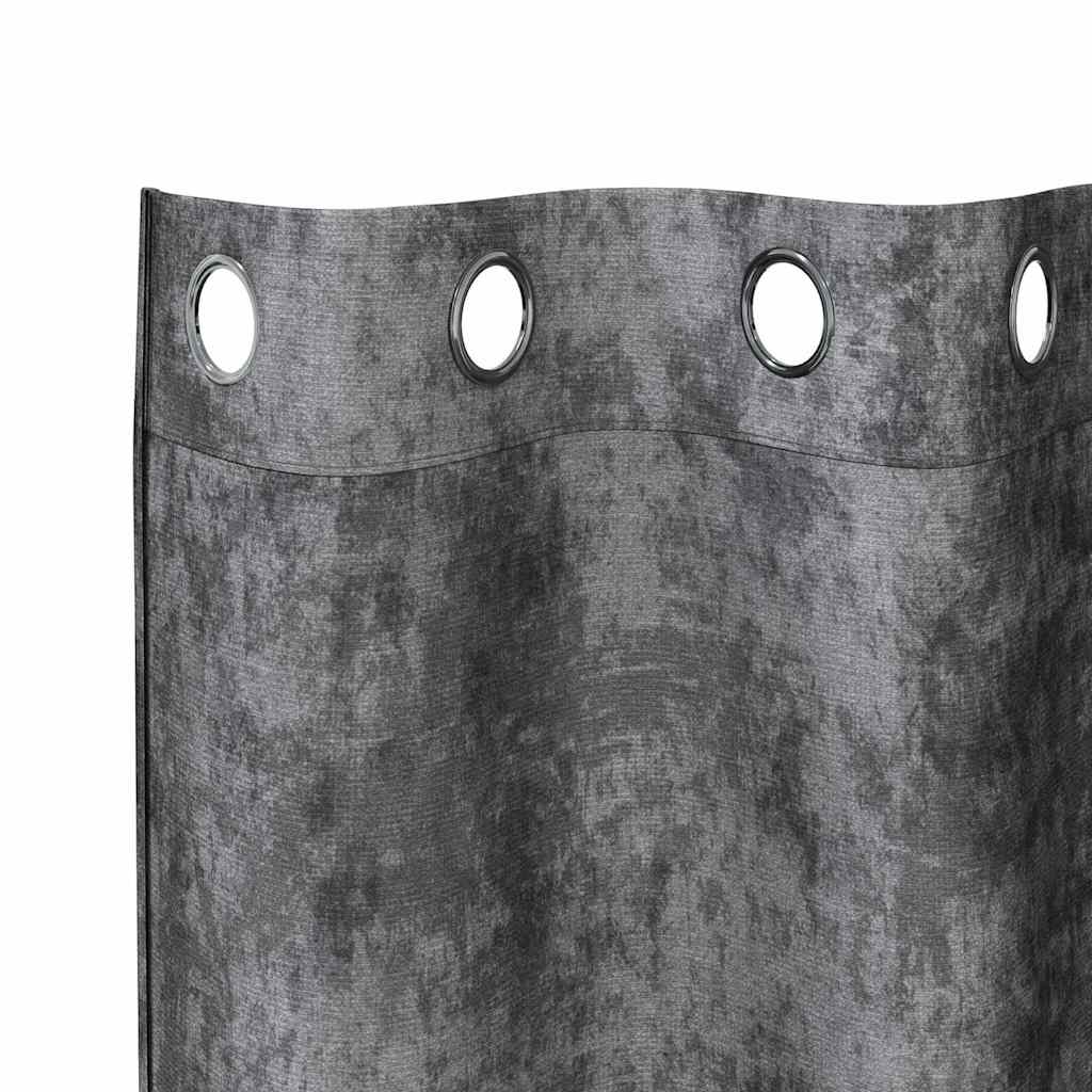 Tende in Velluto con tende 2 pcs Grigio 260 x 140 cm Velluto | homemem39