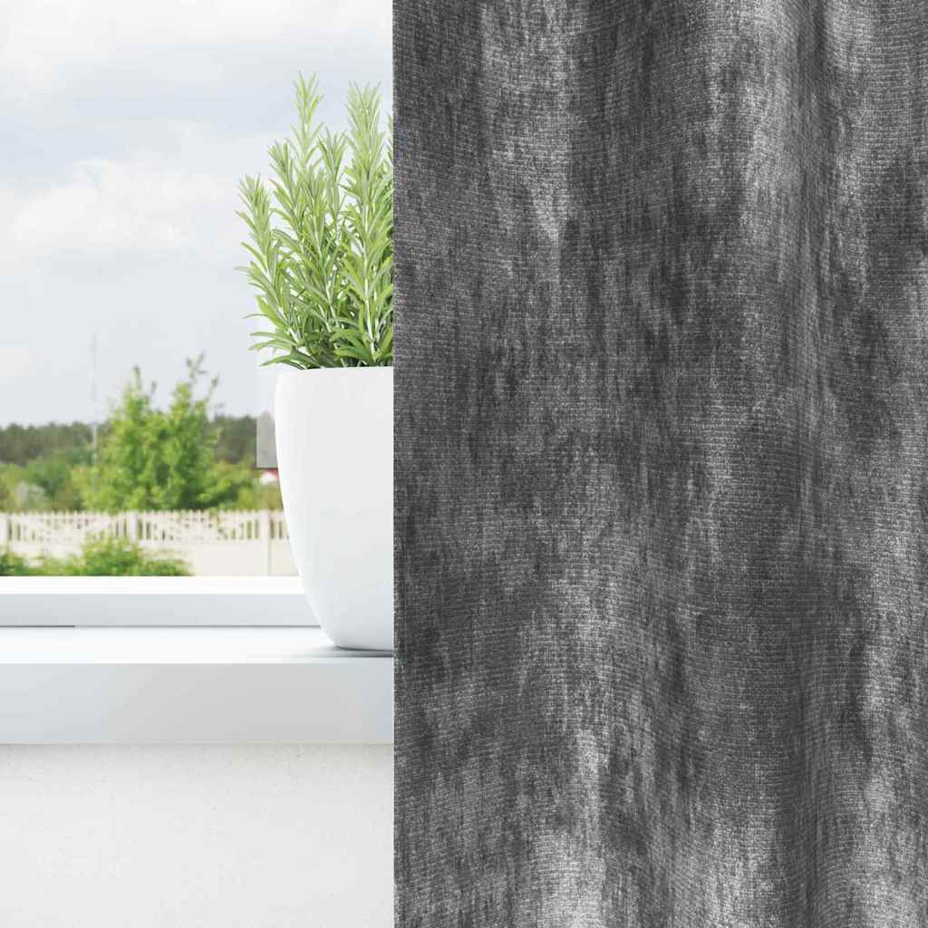 Tende in Velluto con tende 2 pcs Grigio 260 x 140 cm Velluto | homemem39