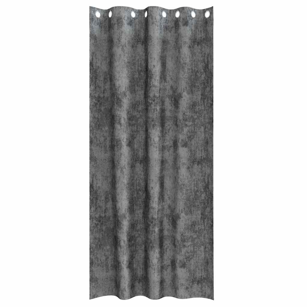 Tende in Velluto con tende 2 pcs Grigio 260 x 140 cm Velluto | homemem39
