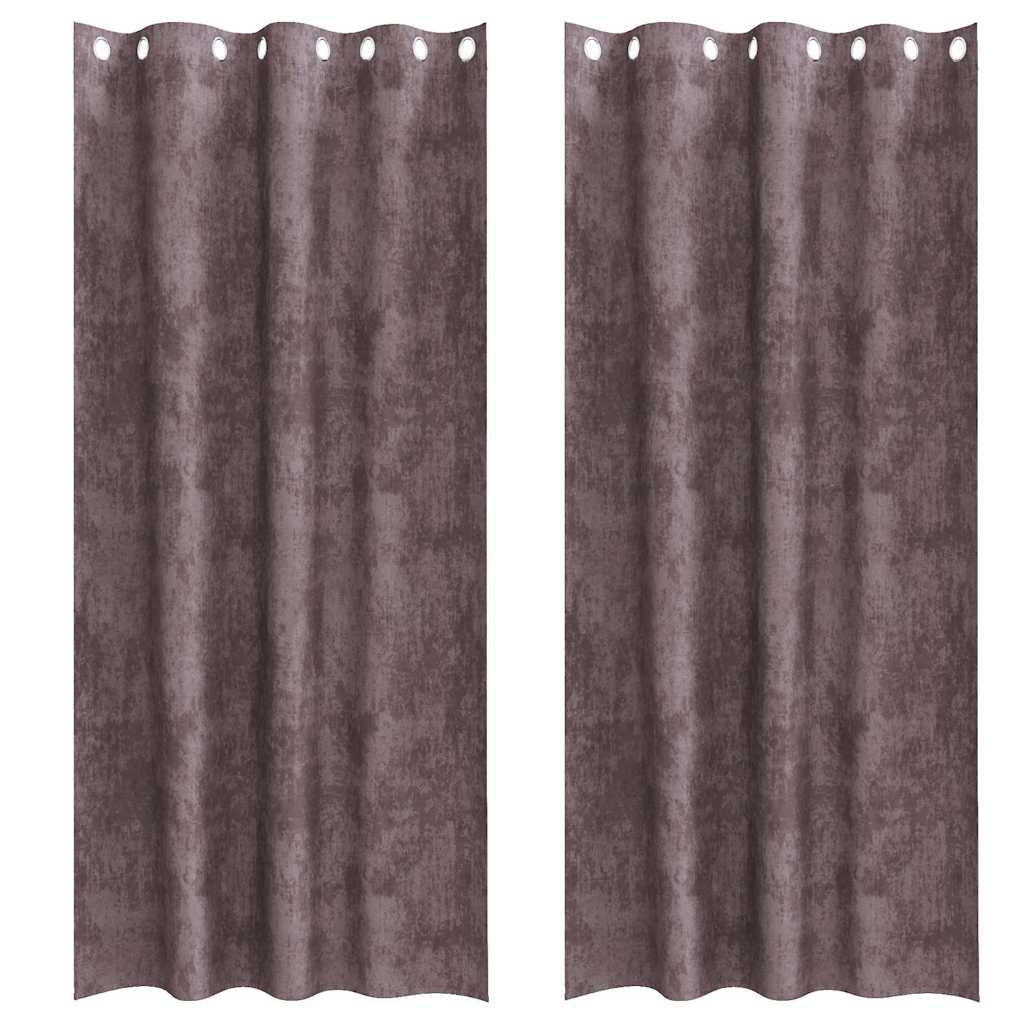 Tende in Velluto con tende 2 pcs Marrone 225 x 140 cm Velluto | homemem39
