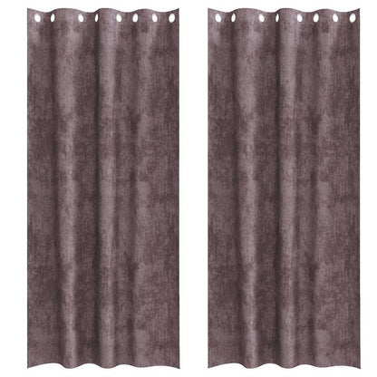 Tende in Velluto con tende 2 pcs Marrone 225 x 140 cm Velluto | homemem39